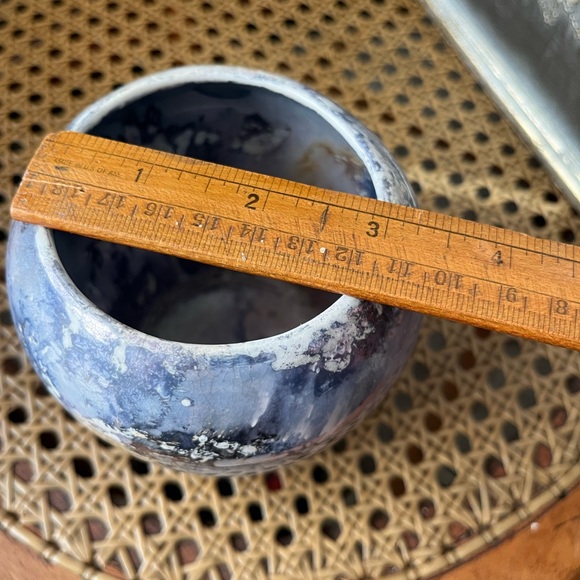 Arabia of Finland Vintage Glazed Blue Marbled Vase - Picture 8 of 8